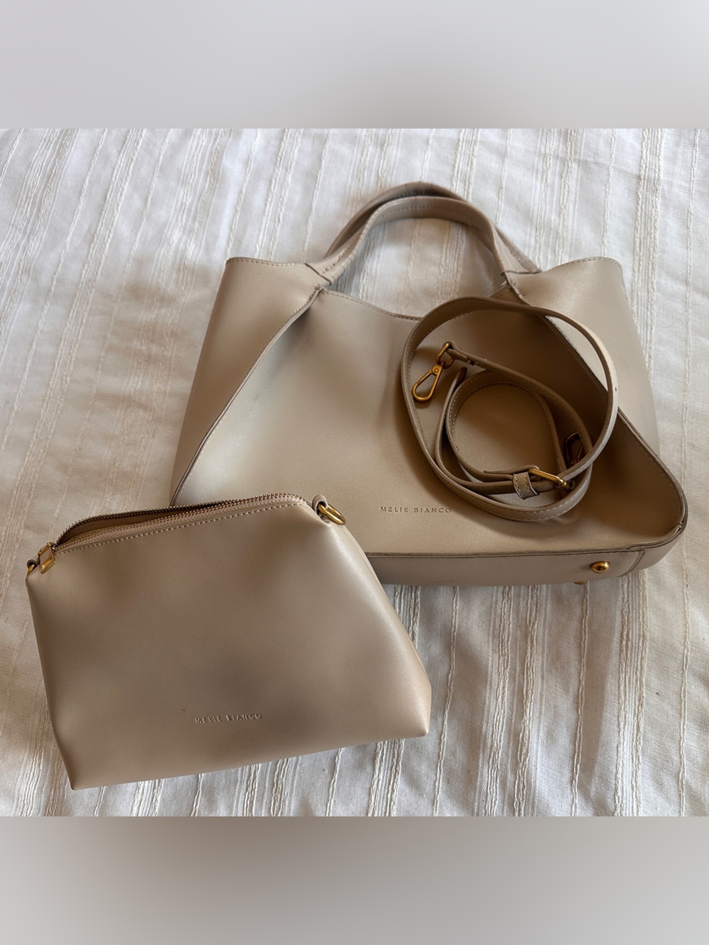 Melie Bianco x Anthropologie Beige Megan Tote | 3 in 1 Bag NWOT